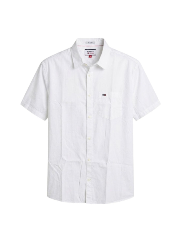 Camisa Masculina Classica Manga Curta Tommy Jeans Original - Branco