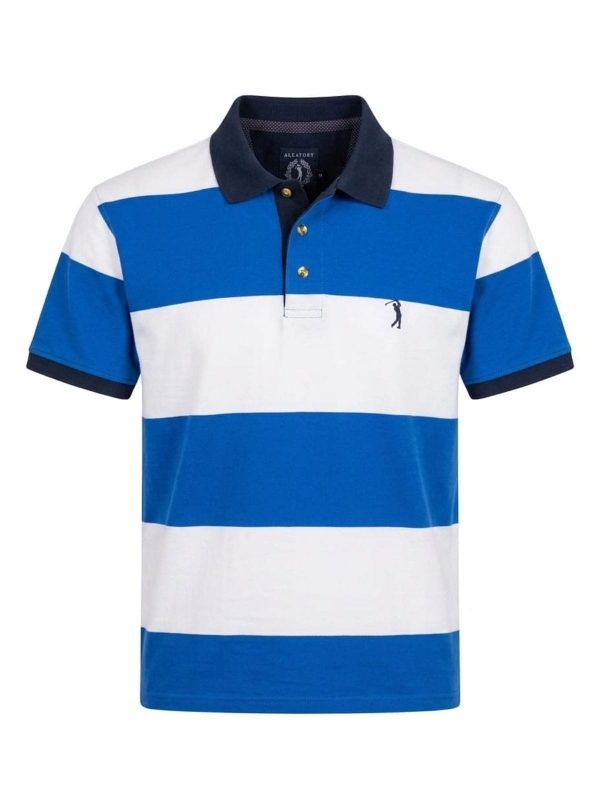 Camiseta Aleatory Masculino Polo Listrada Original - Azul