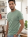 Camiseta Tommy Hilfiger Básica Masculina Gola Careca - Verde Menta