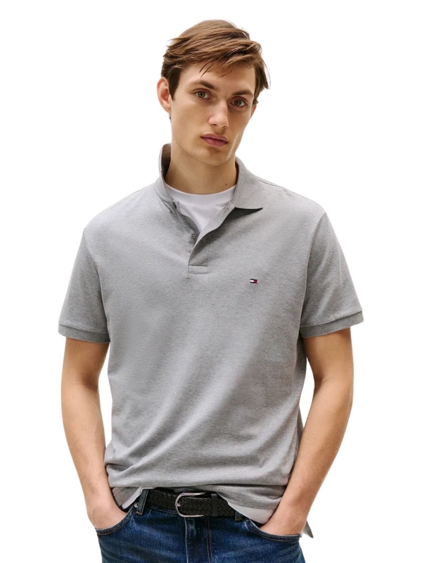 Camiseta Polo Tommy Hilfiger Regular Cotton - Cinza Mescla