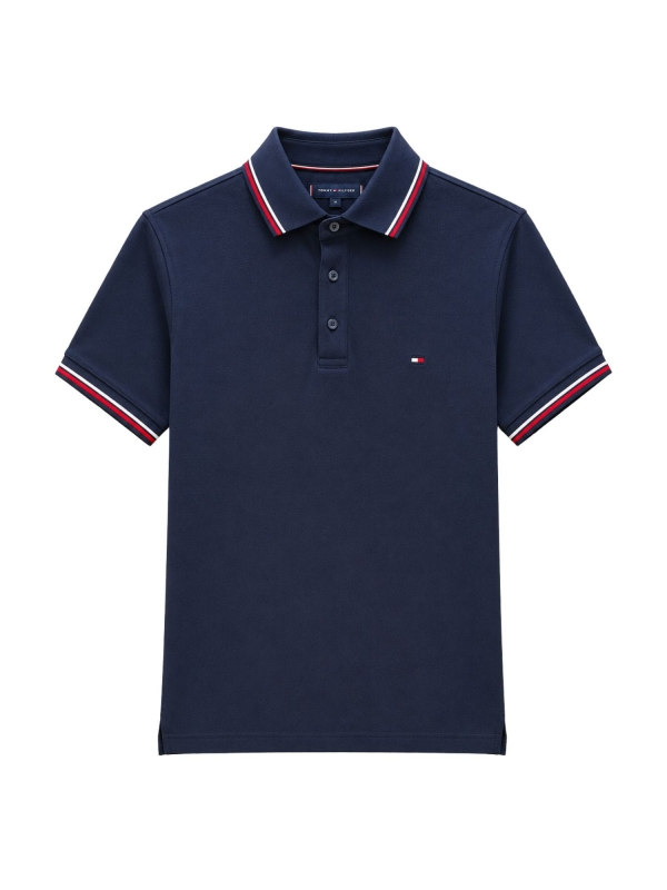 Camiseta Masculina Polo Diferenciada Tommy Hilfiger Original - Marinho