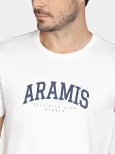 Camiseta Aramis Masculina Regular College Club - Branca