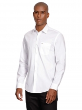 Camisa Manga Longa Aramis Regular Tricoline Com Bolso - Branco
