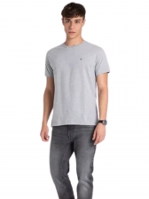 Camiseta Tommy Hilfiger Básica Masculina Gola Careca - Cinza
