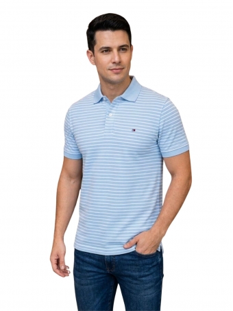 Camiseta Polo Tommy Hilfiger Pique Regular Listrada Thflex