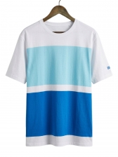 Camiseta Masculina PlusSize Aleatory Listrada Regular Original - Azul