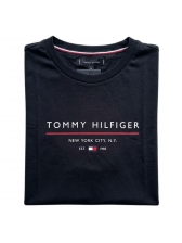 Camiseta Masculina Tommy Hilfiger Estampada Original - Preto