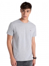 Camiseta Tommy Hilfiger Básica Masculina Gola Careca - Cinza