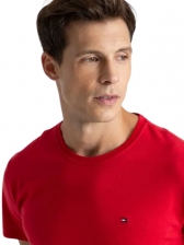 Camiseta Tommy Hilfiger Básica Masculina Gola Careca - Vermelho