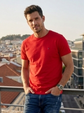 Camiseta Tommy Hilfiger Básica Masculina Gola Careca - Vermelho