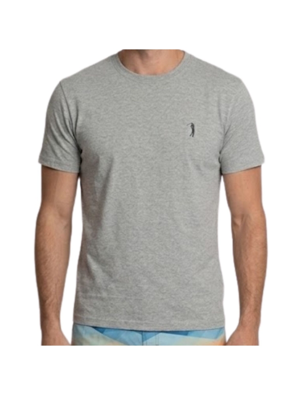 Camiseta Masculina Lisa Aleatory Original Logo Bordado - Cinza Mescla