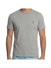 Camiseta Masculina Lisa Aleatory Original Logo Bordado - Cinza Mescla
