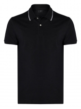 Camiseta Masculina Polo Básica Preta Aramis Regular Frisos - Preto