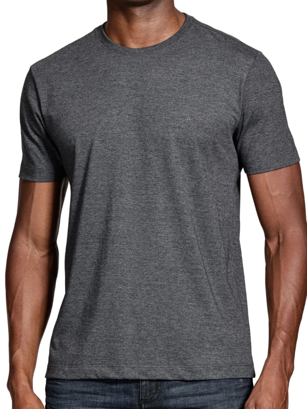Camiseta basica masculino aramis regular lisa - Grafite Mescla
