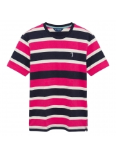 Camiseta Masculina Listrada Aleatory Regular Original - Rosa