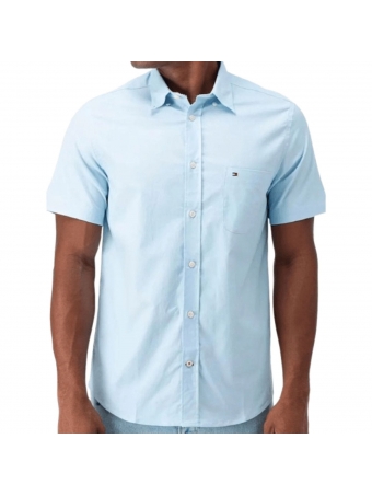 Camisa Oxford Light Manga Curta Tommy Hilfiger Original
