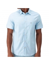 Camisa Oxford Light Manga Curta Tommy Hilfiger Original - Azul