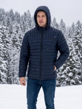 Jaqueta Puffer OGOCHI Capuz Removivel Original Masculino - Marinho