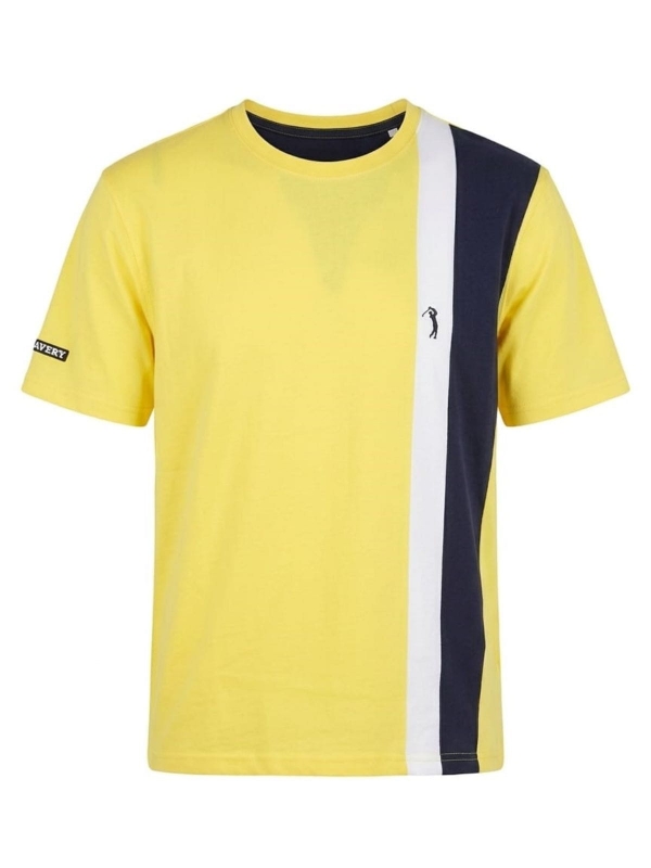 Camiseta Masculina PlusSize Aleatory Listrada Regular Original - Amarelo
