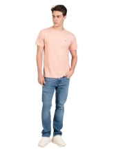 Camiseta Tommy Hilfiger Básica Masculina Gola Careca - Salmão