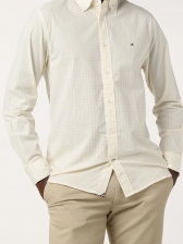 Camisa Manga Longa Tommy Hilfiger Xadrez TH Flex Regular Fit - Aramelo