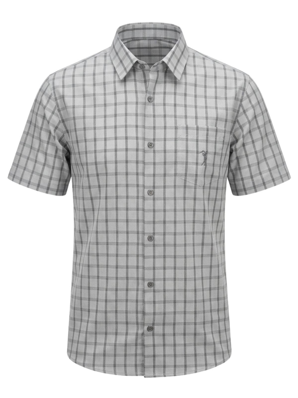 Camisa Manga Curta Aleatory Logo Bordado Com Bolso Original - Cinza