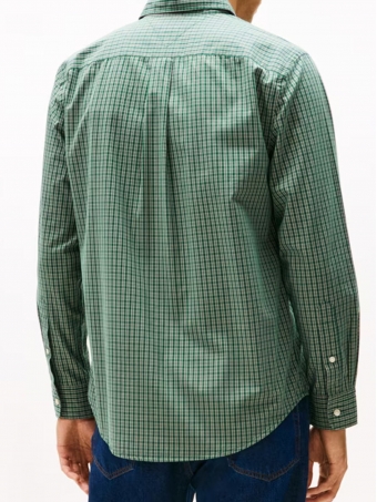 Camisa manga Longa Tommy Hilfiger Masculina TH FLEX Regular Fit Mini Xadrez Verde