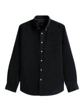 Camisa Manga Longa Tommy Hilfiger Thflex Regular Fit - Preto
