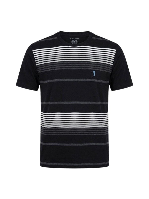 Camiseta Masculina Aleatory Listrada Original - Preto