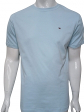 Camiseta Tommy Hilfiger Básica Masculina Gola Careca - Azul Bebe