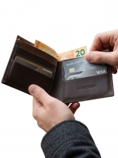 Carteira Masculina Aleatory em Couro Legítimo Slim Bicolor