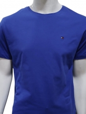 Camiseta Tommy Hilfiger Básica Masculina Gola Careca - Azul Bic