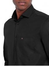 Camisa Manga Longa Aramis Regular Tricoline Com Bolso - Preto