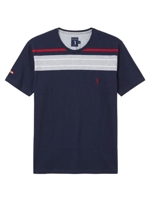 Camiseta Aleatory Listrada Masculina Original - Azul