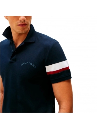 Camiseta Polo Tommy Hilfiger Manga Global Srtipe Big