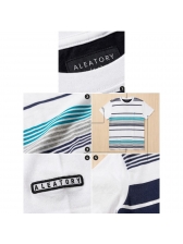 Camiseta Masculina Listrada Aleatory Regular Original - Branco