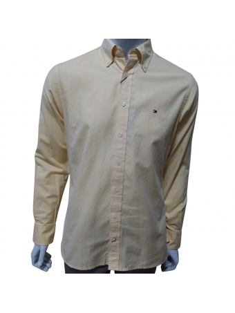 Camisa Manga Longa Tommy Hilfiger Custom Fit Amarela Original