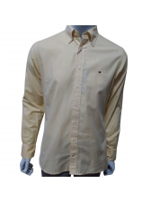 Camisa Manga Longa Tommy Hilfiger Custom Fit Amarela Original