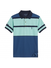 Camiseta Masculina Polo Aleatory Listrada Original - Azul