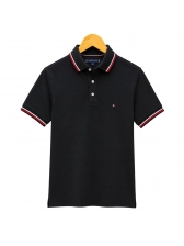 Camiseta Masculina Polo Diferenciada Tommy Hilfiger Original - Preto
