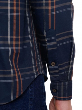 Camisa Manga Longa Aramis Slim Sarja Xadrez Caqui