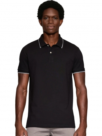 Camiseta Masculina Polo Básica Preta Aramis Regular Frisos