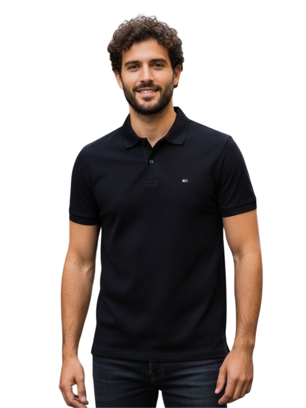Camiseta Polo Tommy Hilfiger Regular Fit Original - Preto