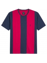 Camiseta Masculina PlusSize Aleatory Listrada Regular Original - Vermelho