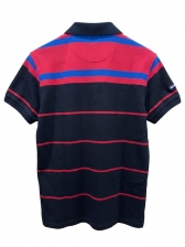 Camiseta Polo Aleatory Listrada Masculino Original - Azul