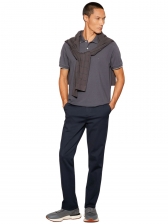 Camiseta Masculina Polo Básica Preta Aramis Regular Frisos - Grafite