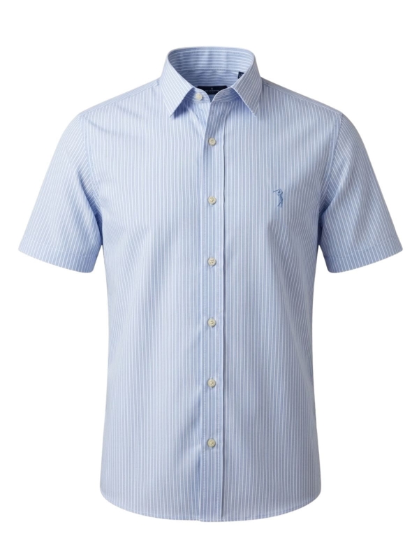 Camisa Manga Curta Aleatory Logo Bordado Original - Azul