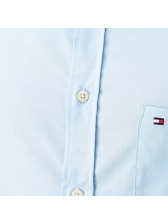 Camisa Oxford Light Manga Curta Tommy Hilfiger Original - Azul
