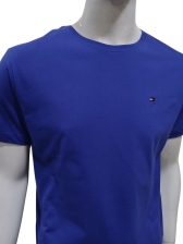 Camiseta Tommy Hilfiger Básica Masculina Gola Careca - Azul Bic