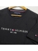 Camiseta Masculina Basica Logo Bordada Tommy Hilfiger Original - Preto
